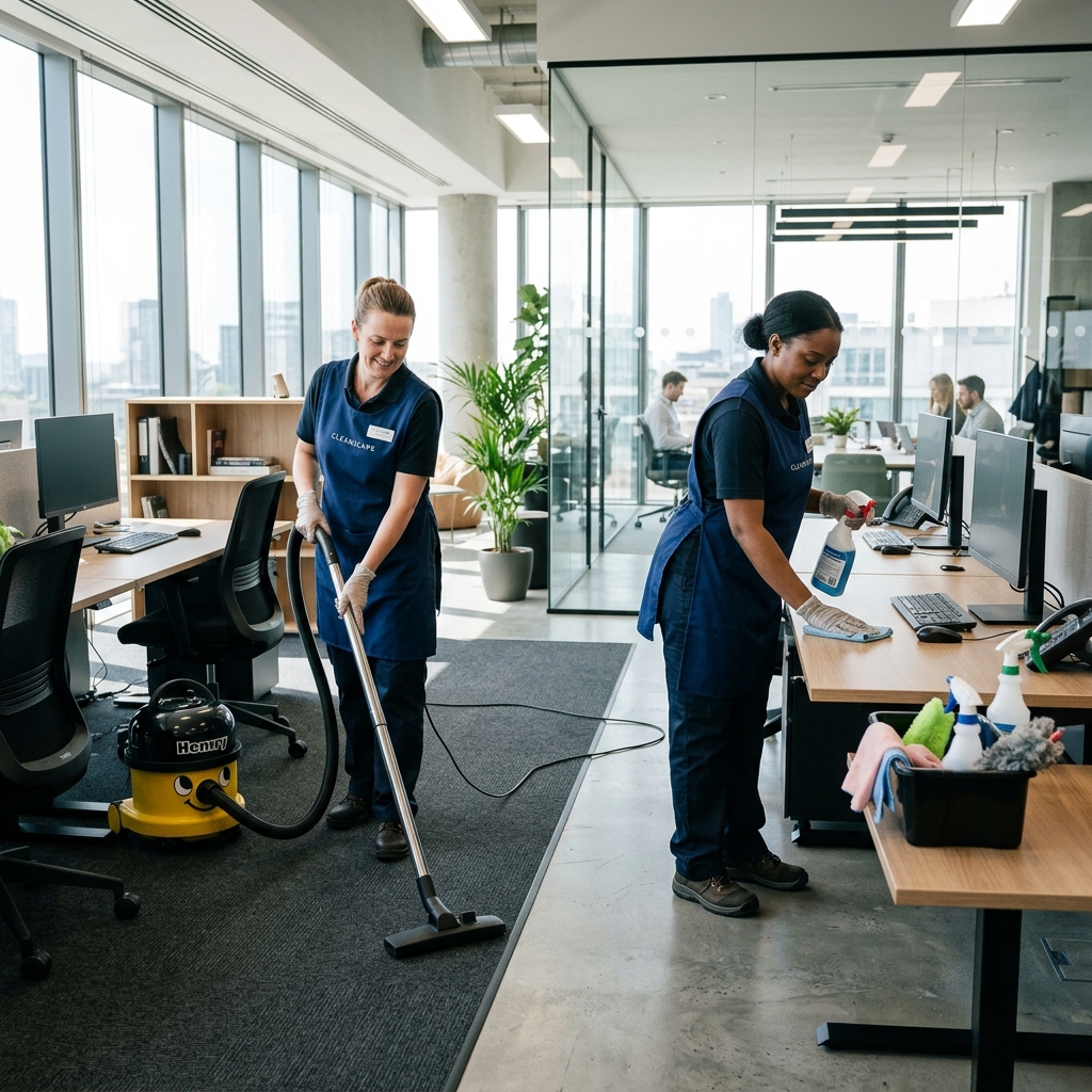 Office cleaning team